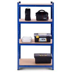Estante de Almacenamiento para Garaje de Hierro y MDF de 4 estantes Estantería Pesado 80x40x160cm azul