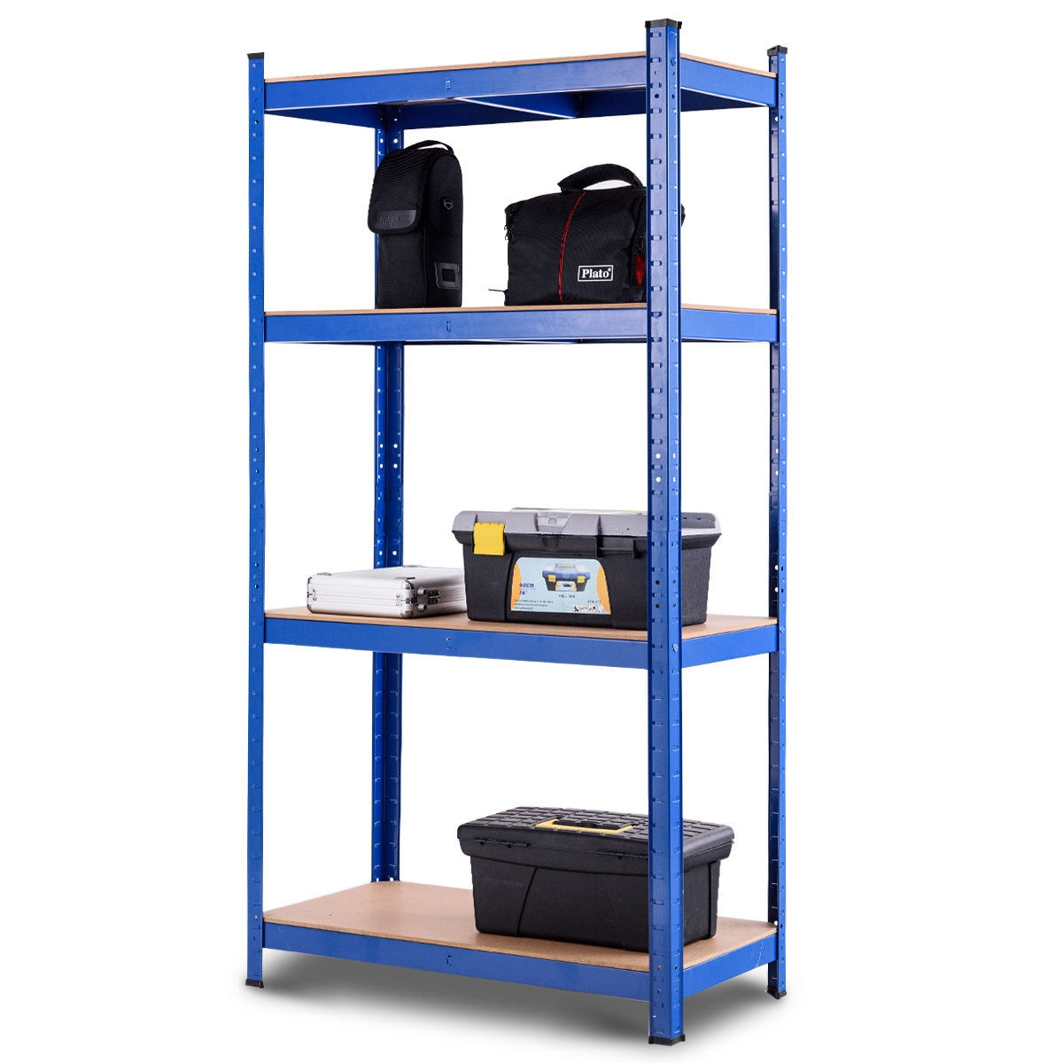 Estante de Almacenamiento para Garaje de Hierro y MDF de 4 estantes Estantería Pesado 80x40x160cm azul