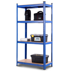 Estante de Almacenamiento para Garaje de Hierro y MDF de 4 estantes Estantería Pesado 80x40x160cm azul