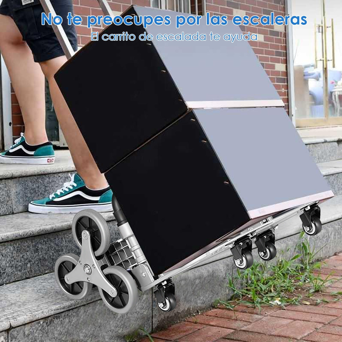 Carro de Carga Plegable con Correa Elástica y Empuñadura Telescópica Regulable en 3 Posiciones para Mudanza Compra Viajes