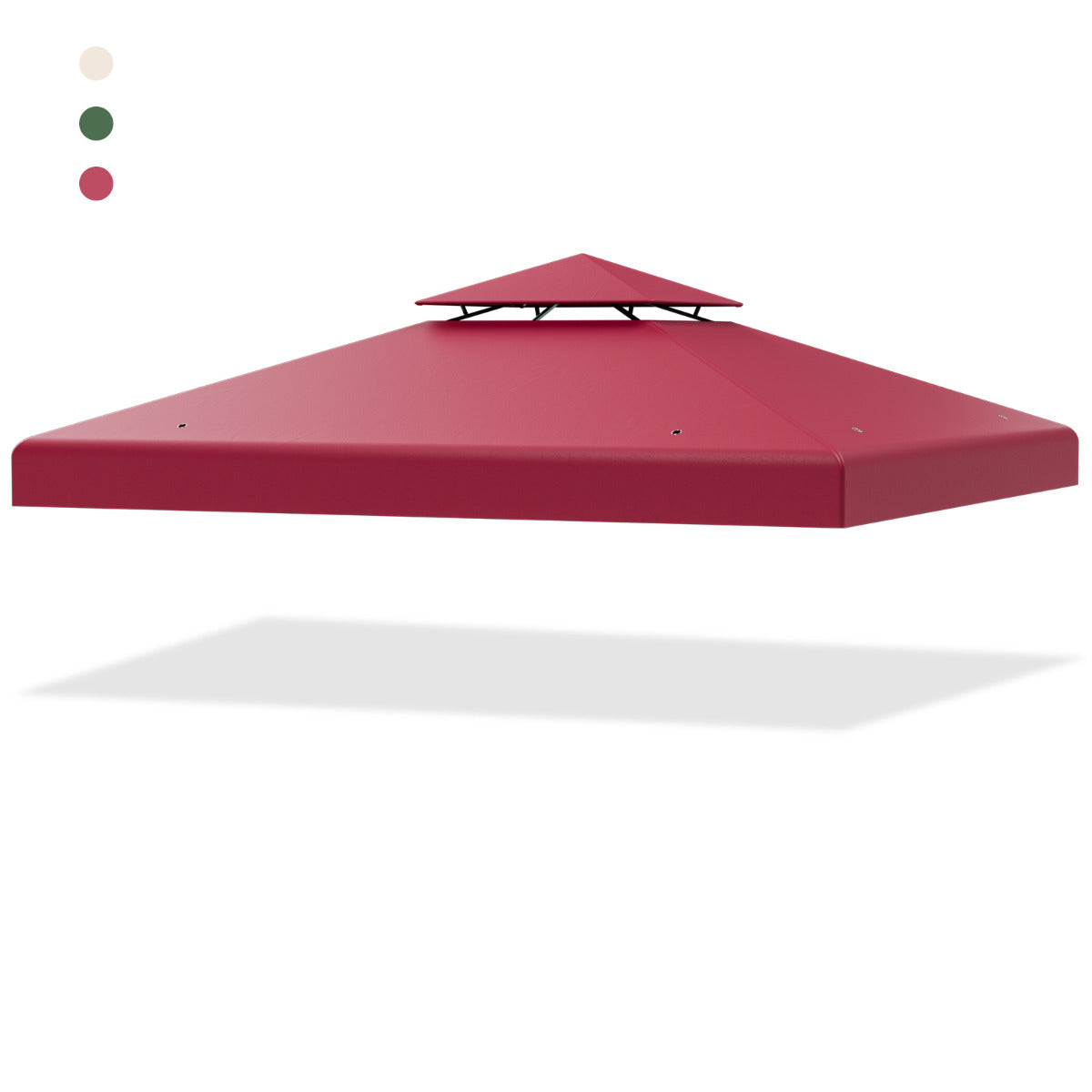 Toldo de Repuesto Dos Pisos para Cenador 300 x 300 cm Toldo de Pabellón de Poliéster de Patio con Hebillas de Aluminio Rojo