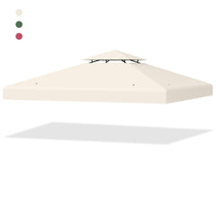 Toldo de Repuesto Dos Pisos para Cenador 3 x 3 m Toldo de Pabellón de Poliéster de Patio con Hebillas de Aluminio Beige