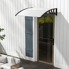 Marquesina para Ventana o Puerta 122 x 99 cm Protección Solar Lluvia Nieve Viento Toldo Exterior para Unidad de Aire Acondicionado Negro