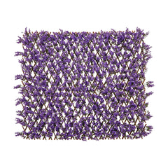 Valla de Enrejado Expansible 180 x 90 cm Pantalla de Cerca de Privacidad de Hiedra Artificial Panel de Seto para Balcón Patio Eucalipto Morado