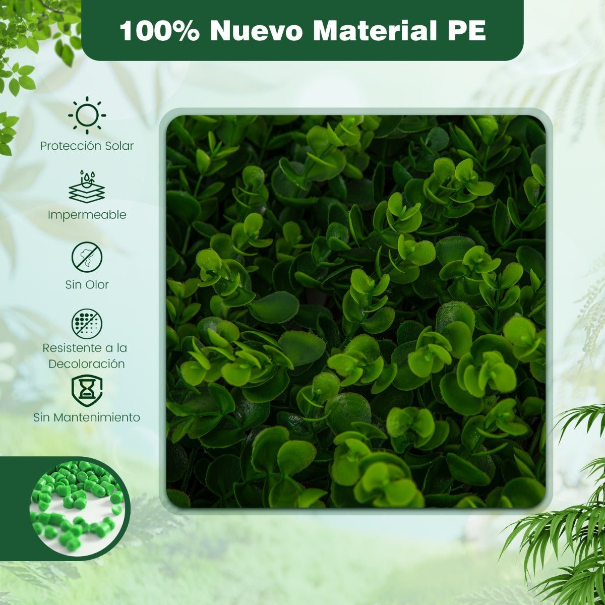 Valla de Enrejado Expansible 180 x 90 cm Pantalla de Cerca de Privacidad de Hiedra Artificial Panel de Seto para Balcón Patio Eucalipto Verde